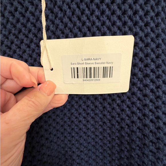 Marea SARA SHORT SLEEVE SWEATER - NAVY - Picture 6 of 6